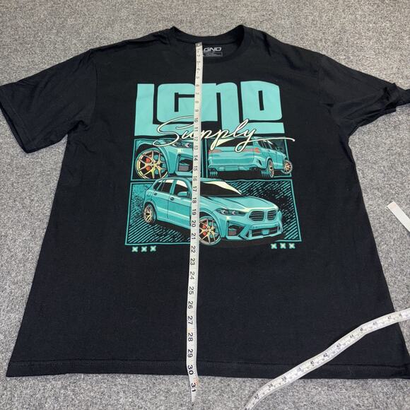 LGND Supply Co. Men's XL Black Short Sleeve Car Race Graphic T-Shirt - Picture 5 of 6